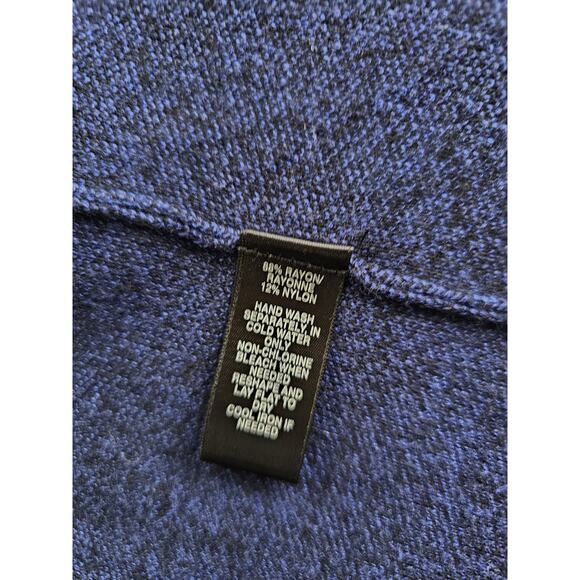 Saks Fifth Ave Open Heavy Duster Cardigan Women's Size S Blue/Black Luxury - Picture 5 of 9